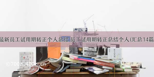 最新员工试用期转正个人总结 员工试用期转正总结个人(汇总14篇)