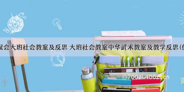 乐器大聚会大班社会教案及反思 大班社会教案中华武术教案及教学反思(优质8篇)