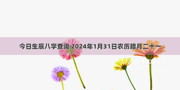 今日生辰八字查询 2024年1月31日农历腊月二十一