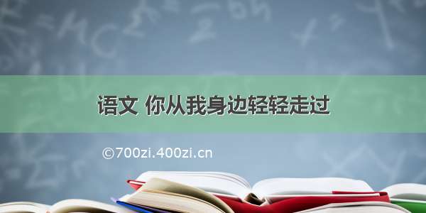 语文 你从我身边轻轻走过