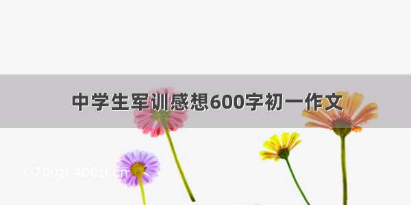 中学生军训感想600字初一作文