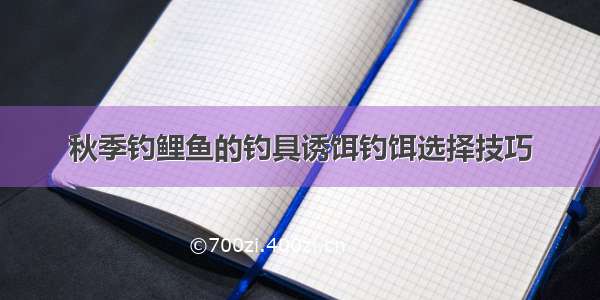 秋季钓鲤鱼的钓具诱饵钓饵选择技巧