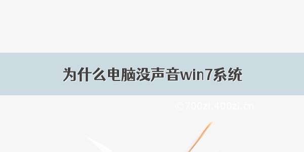 为什么电脑没声音win7系统