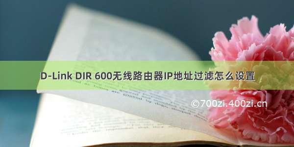 D-Link DIR 600无线路由器IP地址过滤怎么设置