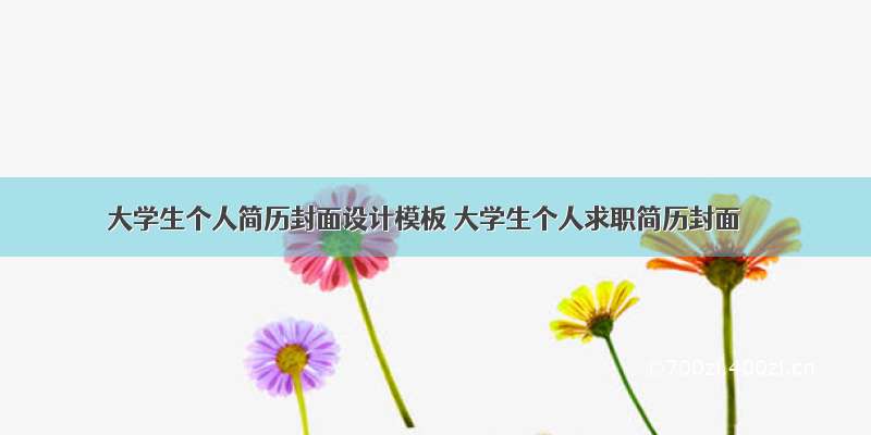 大学生个人简历封面设计模板 大学生个人求职简历封面