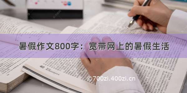 暑假作文800字：宽带网上的暑假生活