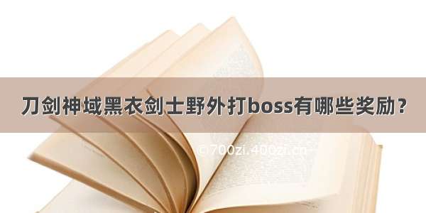 刀剑神域黑衣剑士野外打boss有哪些奖励？