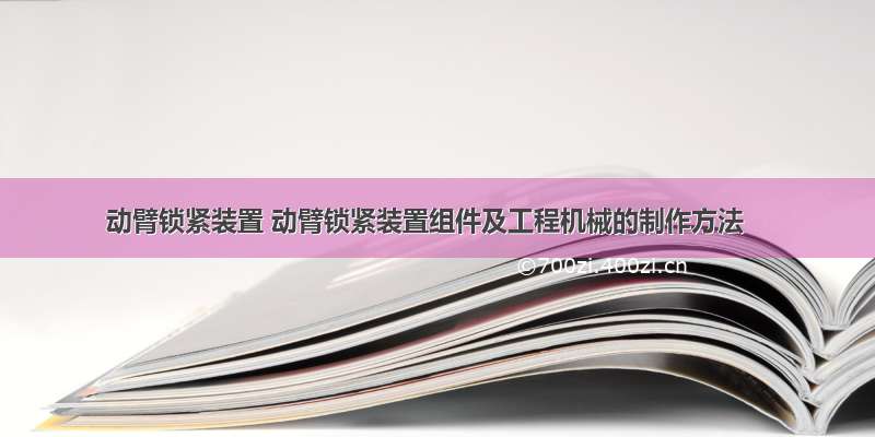 动臂锁紧装置 动臂锁紧装置组件及工程机械的制作方法