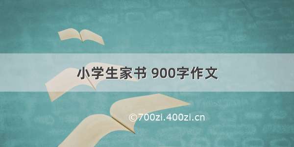 小学生家书 900字作文