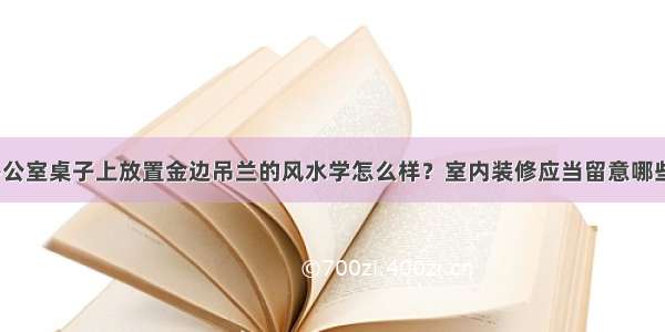 办公室桌子上放置金边吊兰的风水学怎么样？室内装修应当留意哪些？