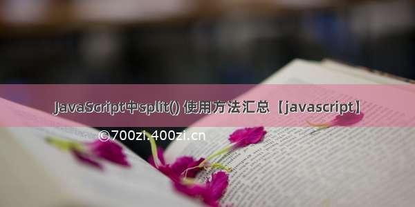 JavaScript中split() 使用方法汇总【javascript】