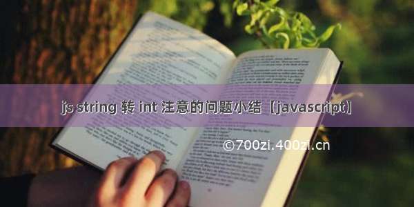 js string 转 int 注意的问题小结【javascript】