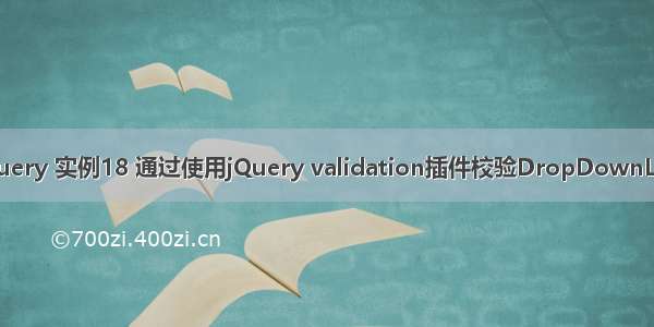 ASP.NET jQuery 实例18 通过使用jQuery validation插件校验DropDownList【jquery】