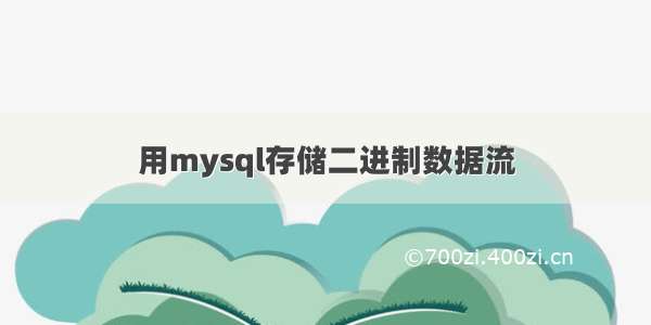 用mysql存储二进制数据流