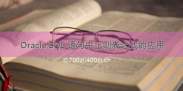 Oracle SQL 语句中正则表达式的应用