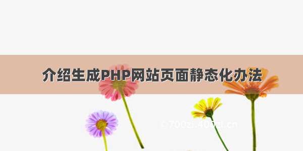 介绍生成PHP网站页面静态化办法