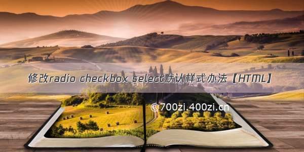 修改radio checkbox select默认样式办法【HTML】