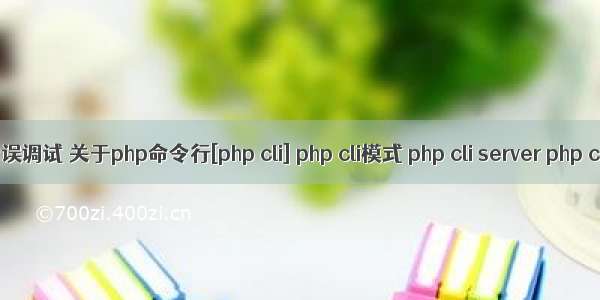 记一次错误调试 关于php命令行[php cli] php cli模式 php cli server php cli 多线