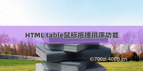 HTML table鼠标拖拽排序功能