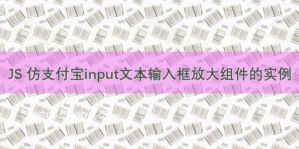 JS 仿支付宝input文本输入框放大组件的实例