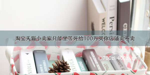 淘宝天猫小卖家只能坐等死给100万买你店铺卖不卖