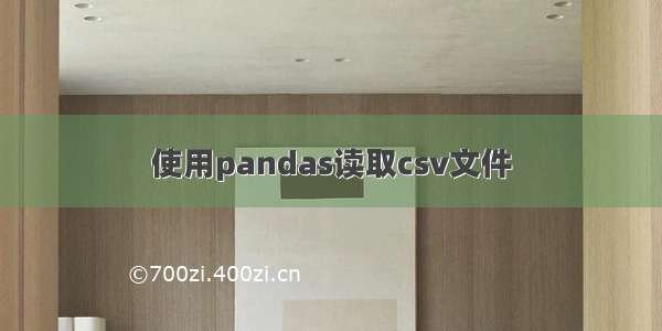 使用pandas读取csv文件