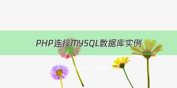 PHP连接MYSQL数据库实例