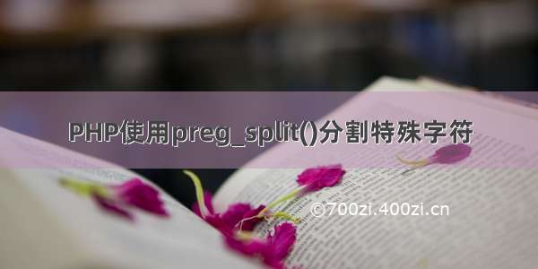 PHP使用preg_split()分割特殊字符