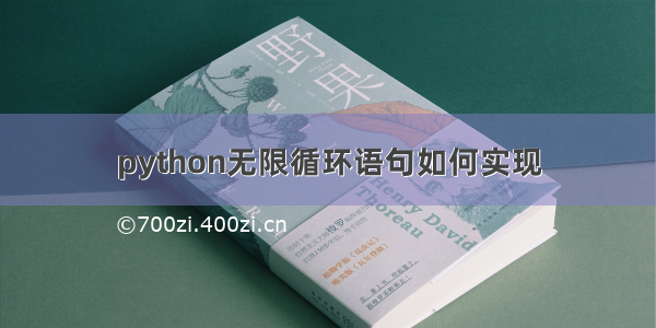 python无限循环语句如何实现