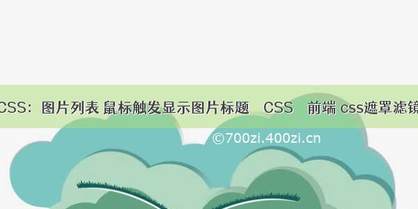 CSS：图片列表 鼠标触发显示图片标题 – CSS – 前端 css遮罩滤镜