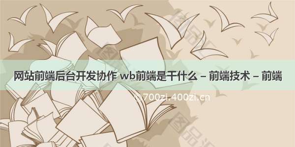 网站前端后台开发协作 wb前端是干什么 – 前端技术 – 前端