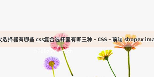 css层次选择器有哪些 css复合选择器有哪三种 – CSS – 前端 shopex image css