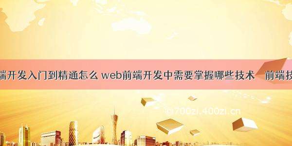 学网站前端开发入门到精通怎么 web前端开发中需要掌握哪些技术 – 前端技术 – 前端