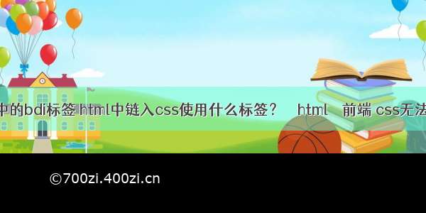 html 中的bdi标签 html中链入css使用什么标签？ – html – 前端 css无法 预览