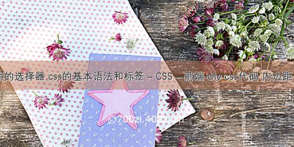 css常用的选择器 css的基本语法和标签 – CSS – 前端 div css代码 内边距 外边距