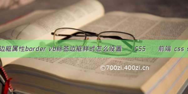 设置边框属性border vb标签边框样式怎么设置 – CSS – 前端 css sass