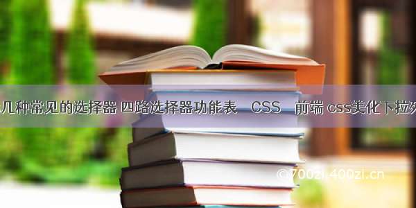 css几种常见的选择器 四路选择器功能表 – CSS – 前端 css美化下拉列表
