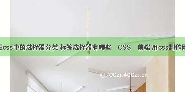 简述css中的选择器分类 标签选择器有哪些 – CSS – 前端 用css制作网页