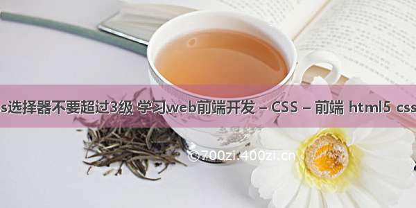 为什么css选择器不要超过3级 学习web前端开发 – CSS – 前端 html5 css向左图标