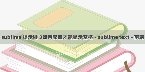 sublime 提示键 3如何配置才能显示空格 – sublime text – 前端