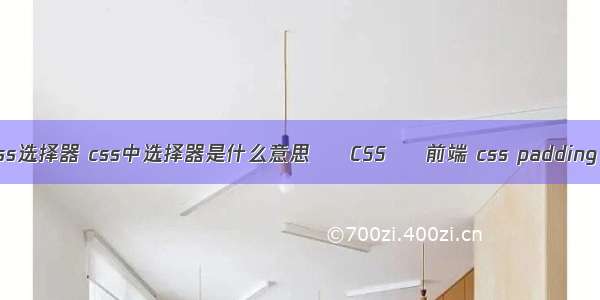 ie6 css选择器 css中选择器是什么意思 – CSS – 前端 css padding 居中