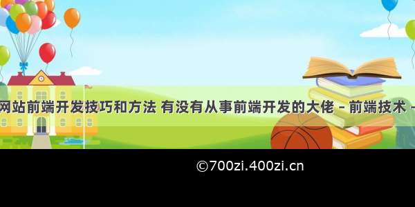 企业网站前端开发技巧和方法 有没有从事前端开发的大佬 – 前端技术 – 前端