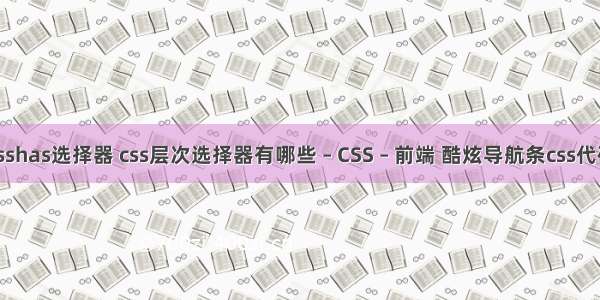 csshas选择器 css层次选择器有哪些 – CSS – 前端 酷炫导航条css代码