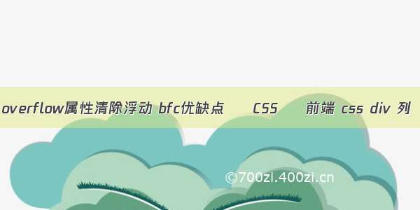 overflow属性清除浮动 bfc优缺点 – CSS – 前端 css div 列