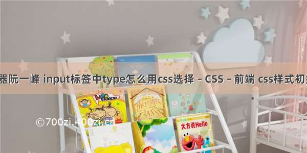 css选择器阮一峰 input标签中type怎么用css选择 – CSS – 前端 css样式初始化代码