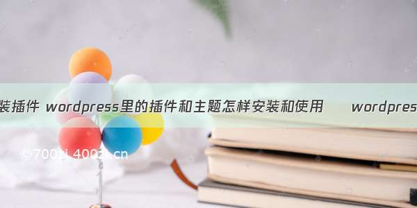 wordpress装插件 wordpress里的插件和主题怎样安装和使用 – wordpress – 前端