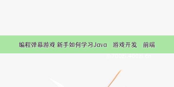 编程弹幕游戏 新手如何学习Java – 游戏开发 – 前端