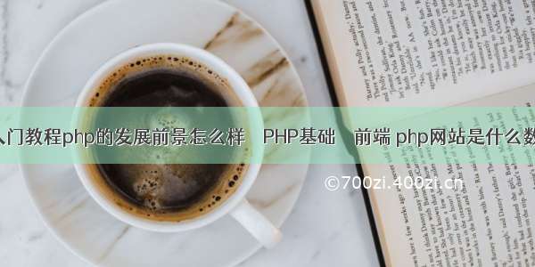 php快速入门教程php的发展前景怎么样 – PHP基础 – 前端 php网站是什么数据库文件