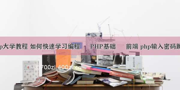 php大学教程 如何快速学习编程 – PHP基础 – 前端 php输入密码跳转