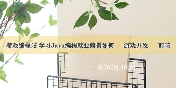 游戏编程站 学习Java编程就业前景如何 – 游戏开发 – 前端